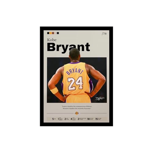 BLINKART Kobe Bryant | Nba Basketball Player | Synthetic Wood Photo Framed Wall Hanging Poster For Room & Office Bedroom Living Boys And Girl Room Home Wall Hanging | 13x10 Inches