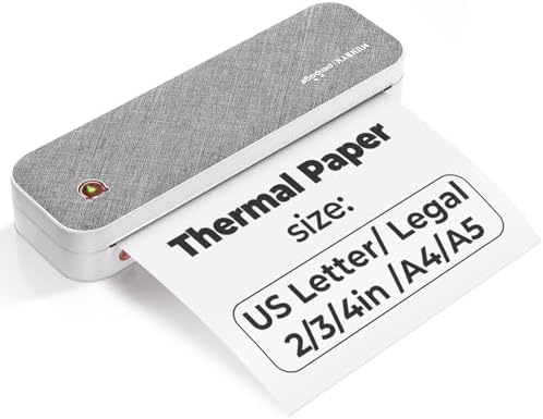 Odaro M08f Mini Imprimante Portable A4 Bluetooth Thermique - Argent - Impression Sans Encre Pour Voyage Bureau Maison