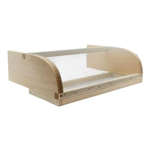 Muselière en bois anti-frelon asiatique pour ruche 10 cadres, 430 mm, grillage galva 6 x 6 mm