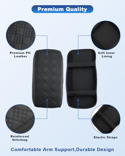 Image of CDEFG for 2025 2026 Outlander Sport Center Console Cover for 2021-2025 2026 Outlander Sport Accessories Armrest Cover Middle Console Protector Arm Rest Pad Leather