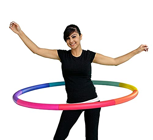 Hula con peso. Trim Hoop® 2MS - 2 libras Mediano. Sports Hoop de fitness para pérdida de peso sin crestas. (colores arcoíris)