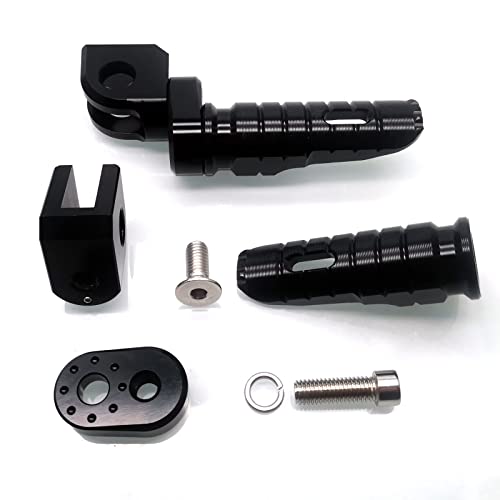 Image of MZS Motorcycle Foot Pegs, Double Adjustable Front Rider Footpegs Footrest Rest Pedal Black Compatible with EX250 EX300 EX400 EX650 Z125 Z400 Z650 Z750 Z800 Z900 Z900RS Z1000 Z1000SX ZX6R ZX10R ZX14R