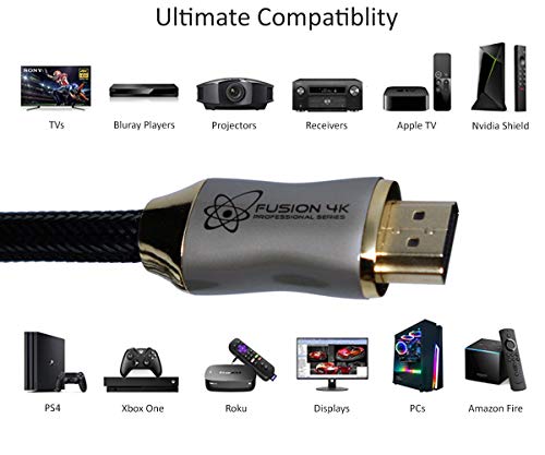 Fusion4K High Speed 4K Hdmi Cable (4K @ 60Hz) - Professional Series (1.5 Feet) #TOP5