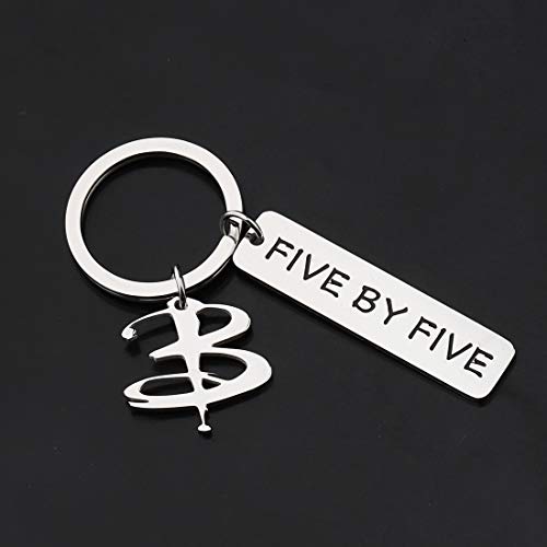 Buffy Vampire Inspired Gift Five by Five Keychain 90's Television Gifts4
