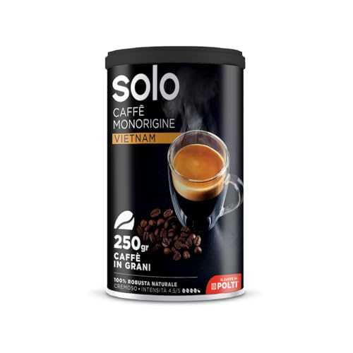 SOLO - Caffè Monorigine Vietnam, Café en Grano Tostado, 250 g...