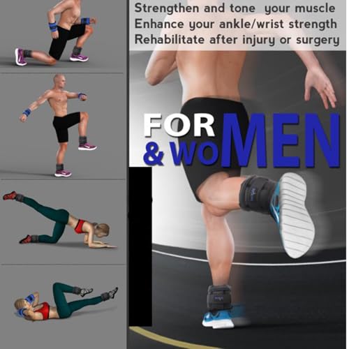 Image of Musclen Fitness Ankle Weight Band (1.5 KG X 2)| Resistance Exercise | Wrist Ankle | Fitness Band | Unisex Workout Equipment Polyester Adjustable Weight | Multi-Purpose