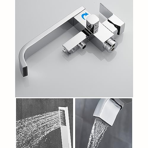 Robinet de baignoire sur pied cascade pour baignoire ilot sans eclaboussure - 7