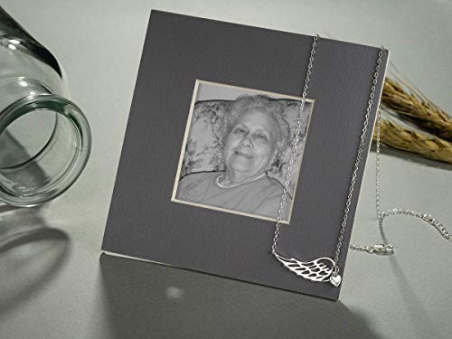 RareLove Sympathy Gifts for Loss of Mother - Bereavement Condolence Gifts, 925 Sterling Silver Angel Wing Heart Pendant Necklace4