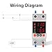 OELFFOW Adjustable V/A Protector Over/Under Voltage & Overcurrent Protection Intelligent Relay Reset Protector Voltage Output Stabilizer for Home Office Appliance, AC110V DC85-300V 63A, Din Rail Mount