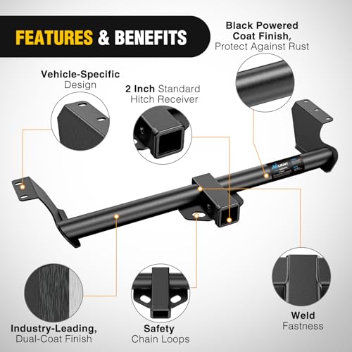 Image of Nilight Class 3 Trailer Hitch Fits 1999-2017 Honda Odyssey 2 inch Hitch Receiver Multi-Fit Hitch to Receive Ball Mount Cargo Carrier Bike Rack Tow Hook Black