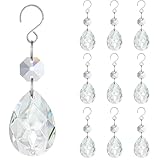H&D HYALINE & DORA 3Inch Crystal Suncatcher Bauhinia Prisms Pendants 10Pcs Chandelier Crystals Replacement Hanging Sun Catcher Beads for DIY Arts Crafts Decor (Clear)