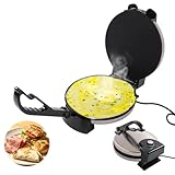 TONFEION 1800W Roti-Maker, Tortilla Presse 25.5cm/10.03in, Max. Backtemperatur 200°C, Doppelseitige Heizung, Antihaftbeschichtung, Chapati & Pfannkuchen Maker, für Tacos, Schinken & Fladenbrot