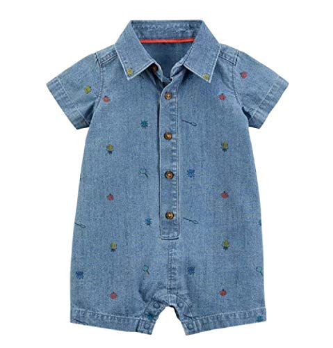 Barboteuse chambray nouveau-né style marin pour balades en famille