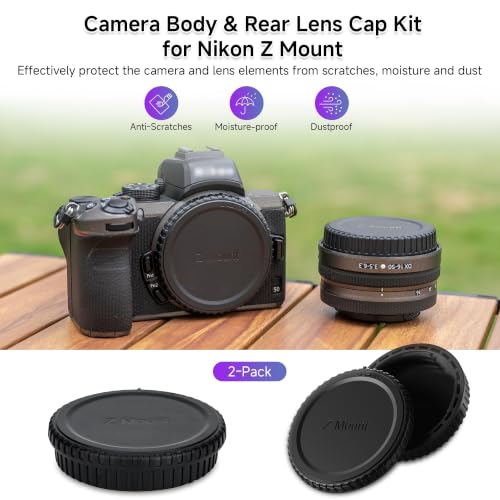 Tapas traseras y de cuerpo para lentes JJC, paquete de 2 unidades, compatibles con cámaras Nikon Z mount (Z30, Z50, Z5, Z6, Z7, Z9, Z fc, Zf), protección contra polvo y salpicaduras, plástico ABS miniatura 2