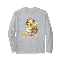 Cute Duck with Yellow Wellington Boots Duckling Long Sleeve T-Shirt