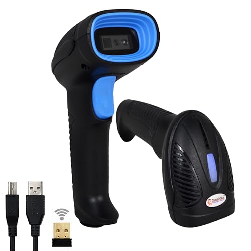 Image of Team Office Wireless Barcode Scanner | 1D 2D with 2.4GHz USB Nano Receiver and Bluetooth | Handheld All Types of Barcodes and QR Code Scan | Useful for Supermarket, Retail Stores, Warehouses