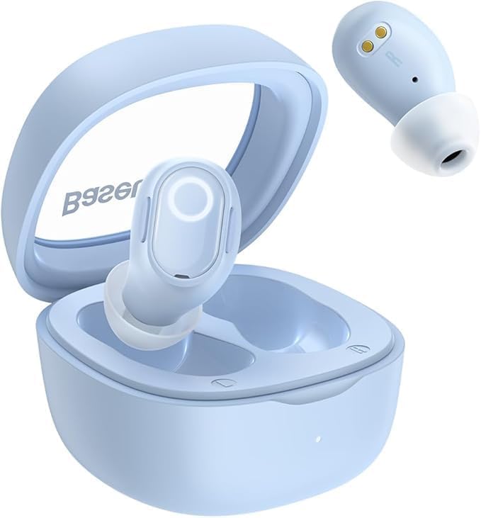 Fone de Ouvido Bluetooth Sem Fio Baseus_Bowie WM02 Bluetooth 5.3 TWS 25h de Bateria (Azul)