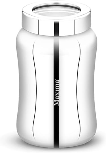 MAXIMAStainless Steel Tulip Canister With Lid | Multi Purposes Use for Storage Edibles | Kitchen Organiser | Jar Storage | Mirror Finish | Dishwasher Safe | 500ml- Pack of 1