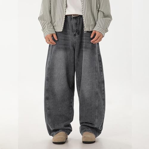 Mens Baggy Jeans Y2k Wide Leg Loose Fit Jeans Streetwear Denim Washed Hip Hop Pants2