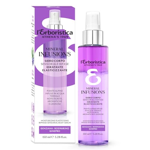 L’Erboristica Athena’S - Mineral Infusions - Skincare Siero Corpo Sensoriale Bifase - Idratante Ed Elasticizzante - Con Piante Alpine, Genziana, Rosma