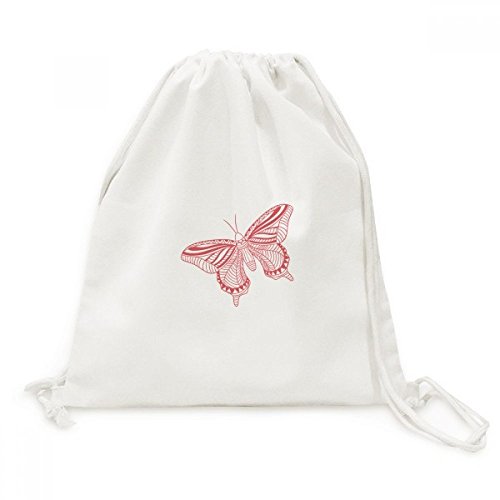 Sac cerf-volant papillon rose en toile avec cordons ajustables robustes