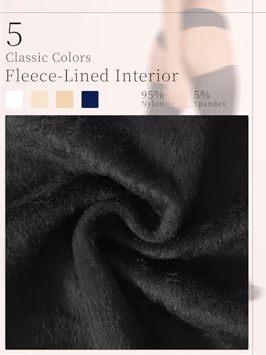 Fleece Lined Thigh High Stockings for Women, Anti-slip Silicone Lace Up Tights, Opaque Winter Thermal Leggings2