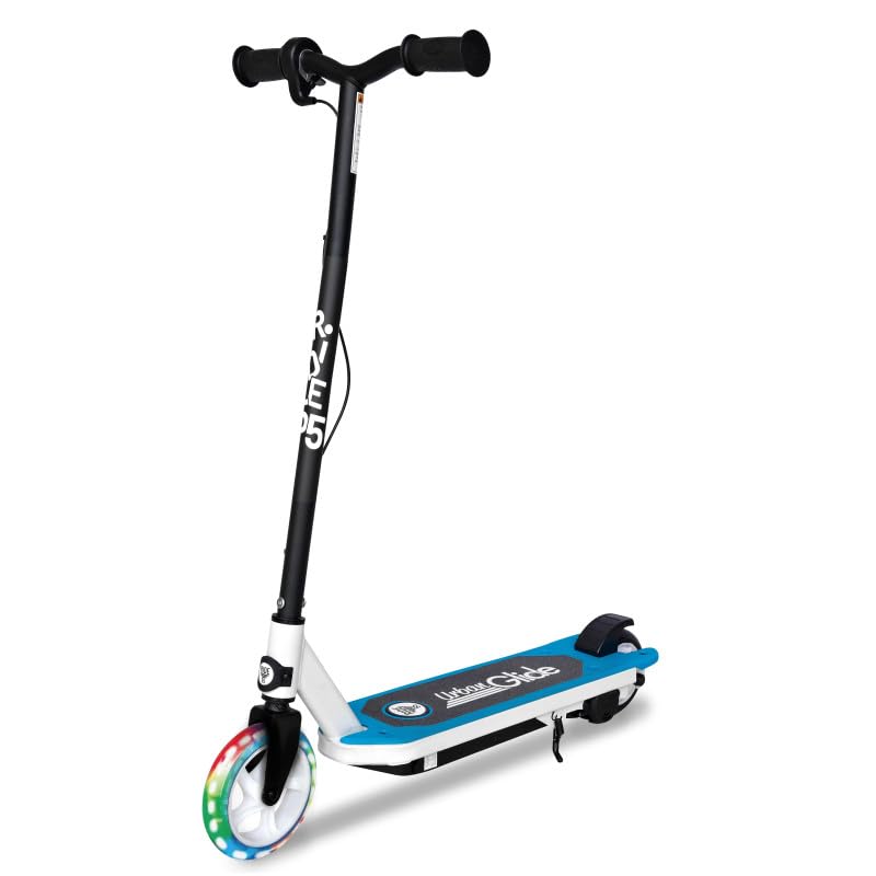 UrbanGlide Trottinette Électrique Enfant Ride 55 Flash Bleu – Moteur 30W - 10 km/h - Autonomie Jusqu'a 40 Min - 3-8 Ans