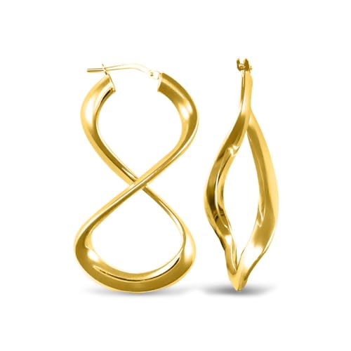 Image of Jewelco London Sterling Silver Fig. of eight Hoop Earrings - Ladies