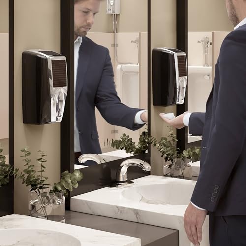 Image of Rubbermaid Commercial Products AutoFoam LumeCel Hand Soap & Sanitizer Dispenser, White /Gray Pearl, Battery Free, Powered by Indoor Light, Touchless, Wall Mount, for Restrooms in Offices