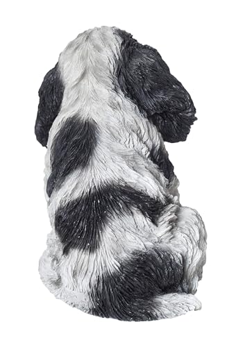 Estatua de Cocker Spaniel Blanco y Negro miniatura 5