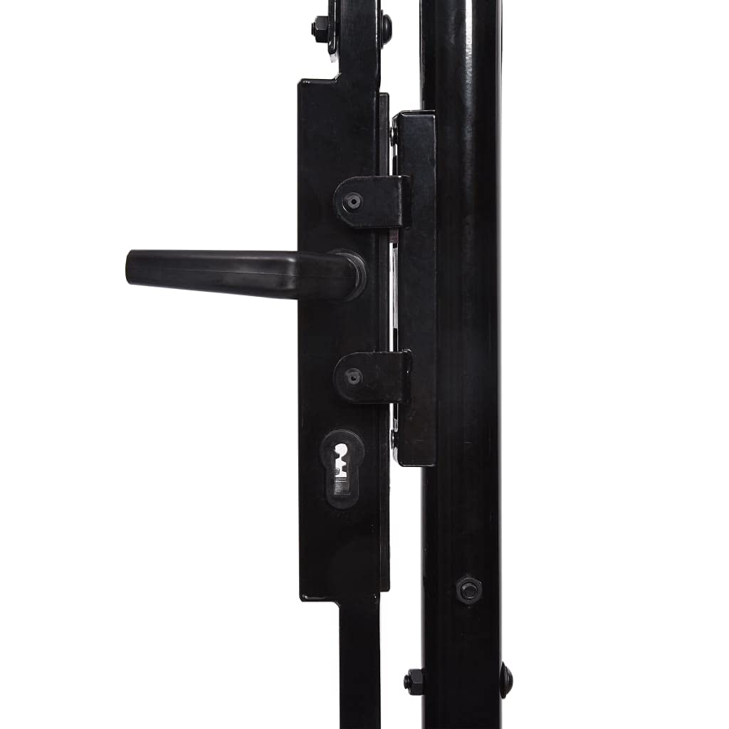Homgoday Cancello da Giardino in Acciaio 1,75x4 m Nero, Arredo Cancello per Giardino, Cancello per Recinzione da Esterno, Porta Staccionata Pedonale Barriera per Cortilev