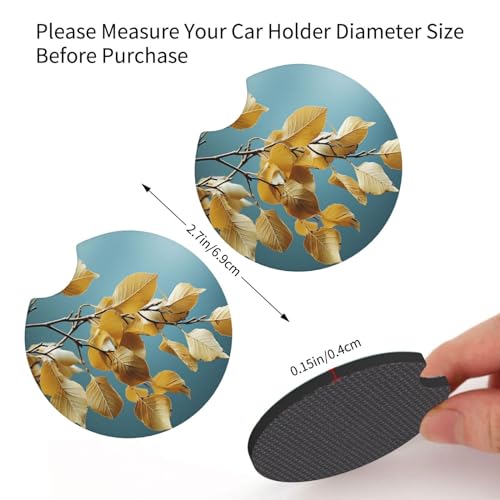 Posavasos para auto negro 2 piezas universales de neopreno miniatura 2