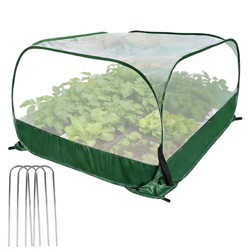 40 x 40 x 20 Pop Up Garden Mesh Plant Cover Foldable Plant Protector Mesh Plant Enclosure Outdoor Garden Netting Plant Cover Bird and Pest Protection Guard for Vegetables Fruits Flowers Seedlings