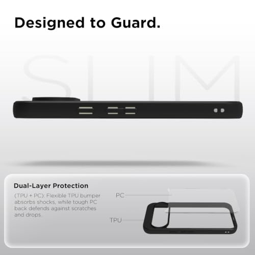 Image of RIGGEAR Shockproof Sleek Hybrid Armor Back Cover Case for Google Pixel 11 / Pixel 11 Pro (Clear PC + Black TPU Bumper)