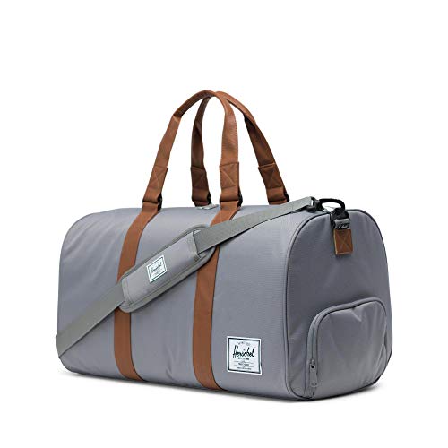 Herschel Novel Duffel Bag, Grey/Tan Synthetic Leather, Classic 42.5L