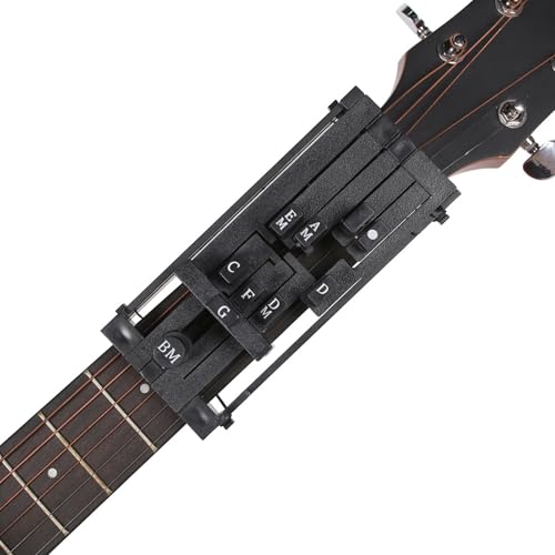 Guitarra para entrenamiento de acordes - Prensa de acordes para guitarra - Protector de dedos de guitarra - Herramienta de práctica de folk fácil de aplicar con gráfico