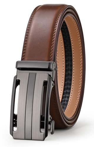 Image of Men's Belt, Ratchet Dress Casual Belt with Adjustable Automatic Buckle Trim to Fit