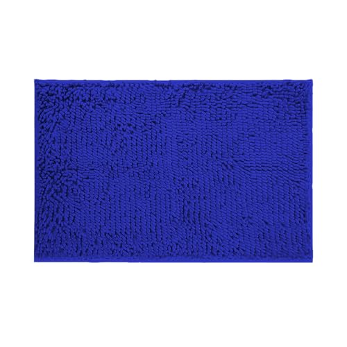 GREATOYAR Alfombra de Baño, Alfombrilla Antideslizante, Alfombrilla de Baño Absorbente, Chenilla, Lavable, Alfombra Ducha Baño Cocina Dormitorio Salon, Rectángulo, 40x60cm, Azul Oscuro