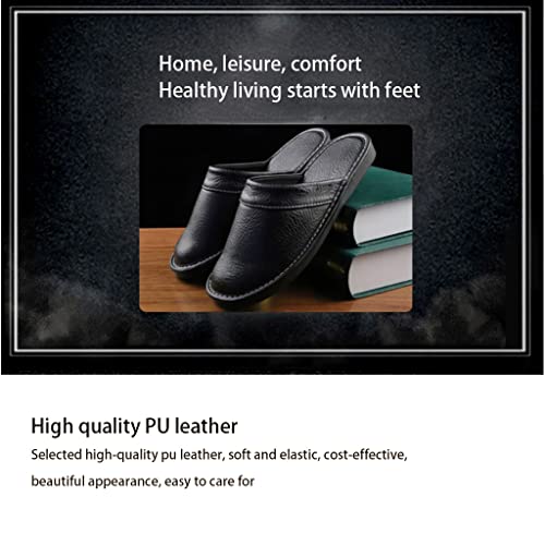 XUEMML Leather Slippers Women Indoor Outdoor，leather Sandals Closed Toes，Couple's Home Indoor Breathable Non-slip Slippers Women2