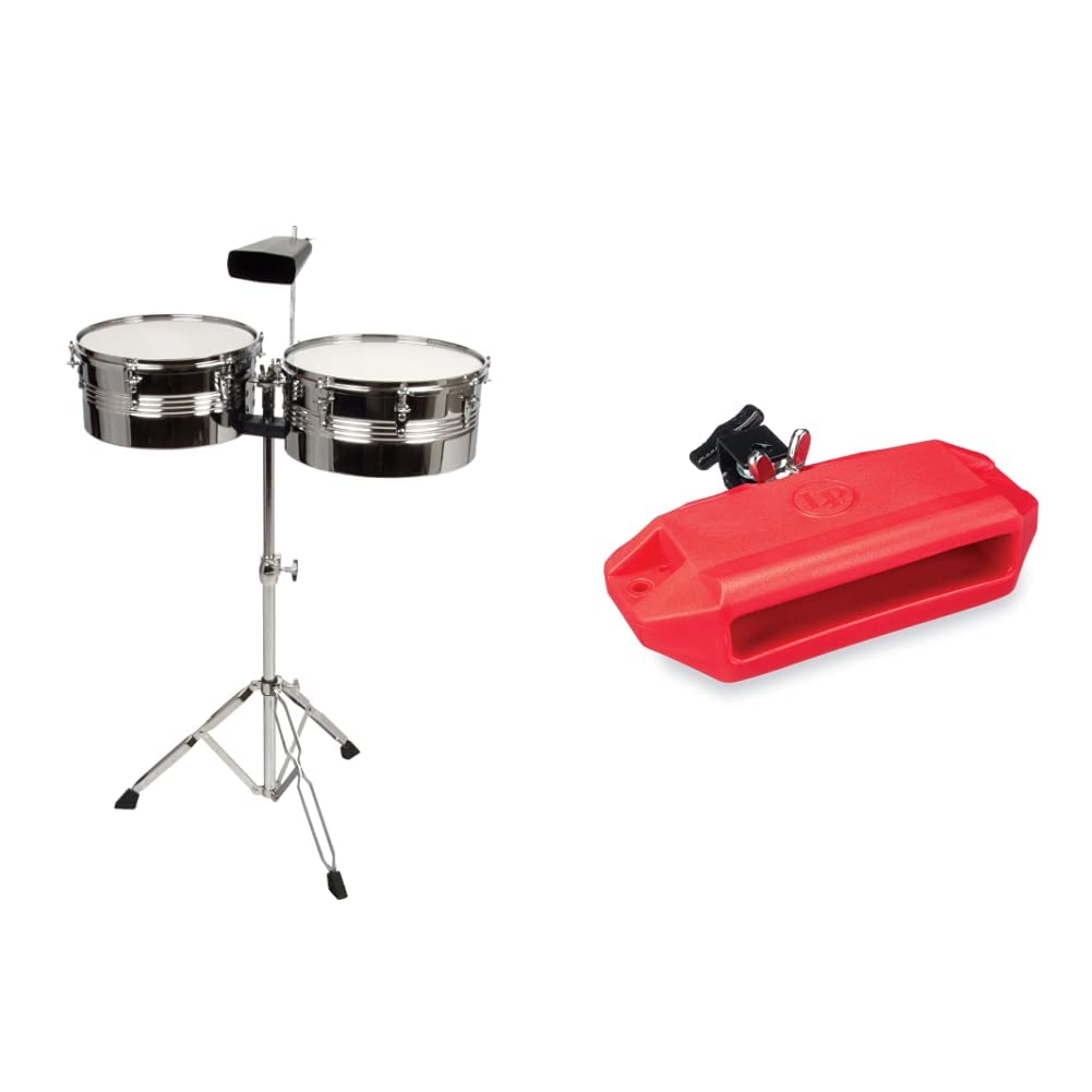 XDrum 4658 Set timbales 13" 14" con cencerro + LP Latin Percussion LP860436 Bloques Jam Block, afinación media