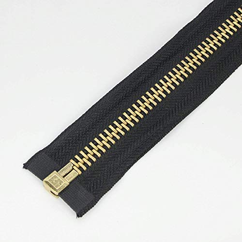 Leekayer #10 30 Inch Metal Zipper Brass Separating Jacket Zipper Heavy Duty Metal Zippers For Jackets Sewing Coats Crafts (30" Brass) #TOP6
