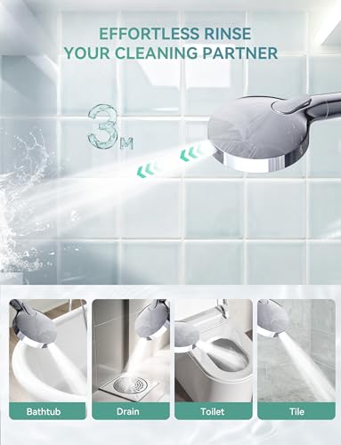 Image of Magichome Filtered Shower Head with Handheld, 10-Mode Adjustable Detachable Chrome Showerhead w /Stainless Hose, Water Softener Filter Beads for Hard Water - Remove Chlorine, Reduce Dry Itchy Skin