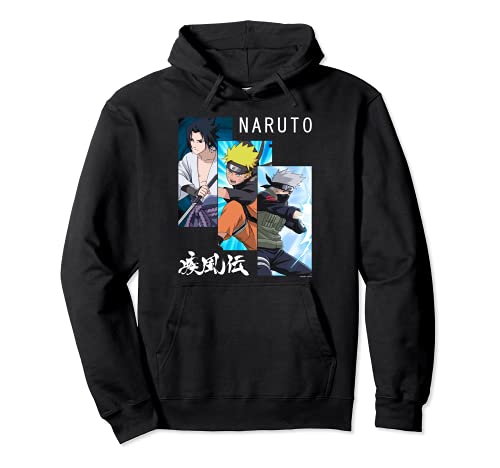 Naruto Shippuden 3 paneles y kanji Sudadera Cover