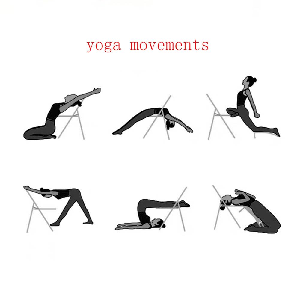 Yoga Chair,Backless Yoga Chair Prop,Pilates Chair,Strength Training Inversion Equipment,Yoga Chair Iyengar,Foldable and Portable Folding Stools for Yoga,Black Triple Beam