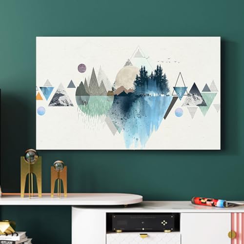 Cubierta De TV De Tela De Poliéster, Cubierta Protectora De Pantalla De TV A Prueba De Polvo para LCD Led, Cubierta De Polvo Suave para TV con Impresión De Pintura(Size:100IN(W222xH125CM),Color:B)