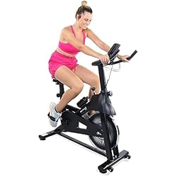 Maquina Matrix Fitness Mobiclinic® Fitness, Bicicleta de spinning, Varios niveles de resistencia, Teide, Regulable al completo, Pantalla LCD, Marca Española, Pulsómetro, Botella y portabotellas, Soporte para móvil