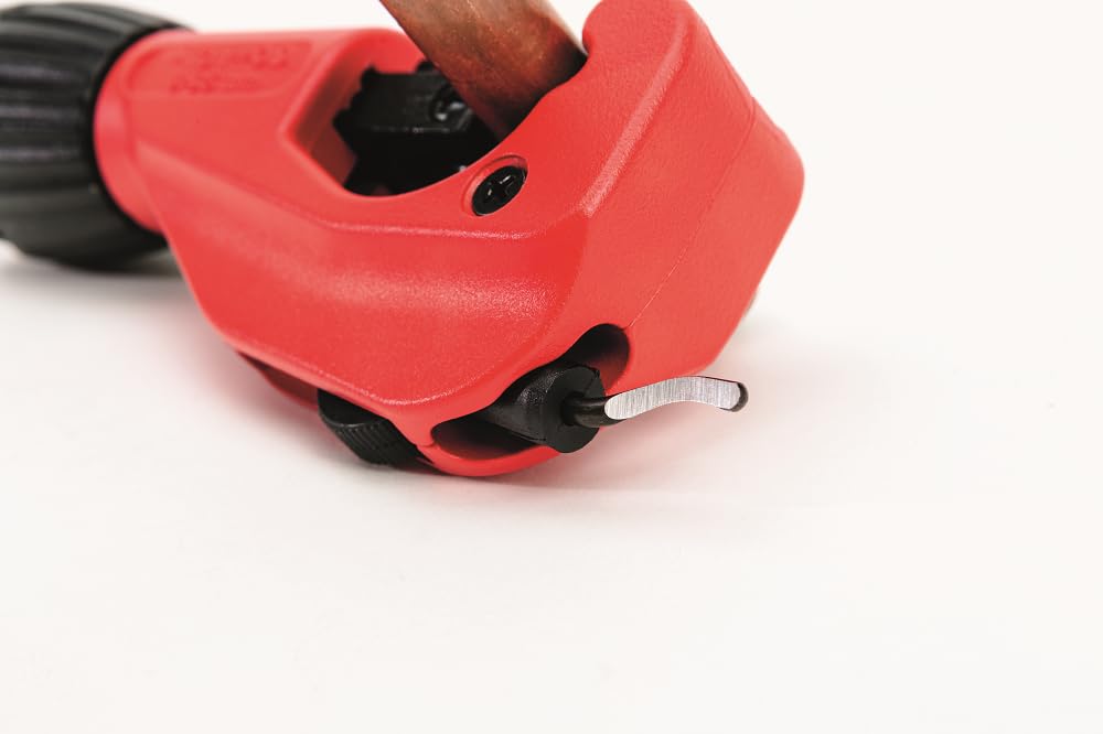 Rothenberger Tube Cutter 35 Pro, 1/4" - 1-3/8" OD, Red - Cuts Copper, Brass, Aluminum, Thin-Walled Steel - Ergonomic Design, Integrated Deburrer - Durable Magnesium Body - 70027