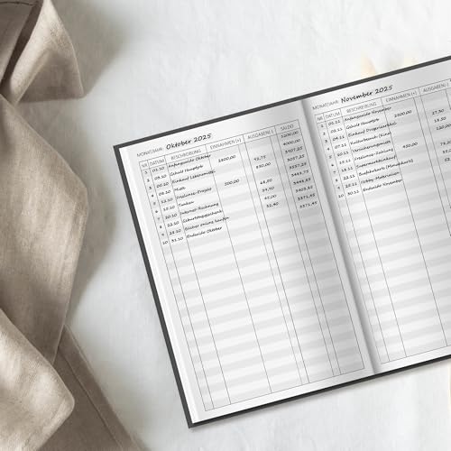 BIROYAL Kassenbuch A5-120 Seiten Haushaltsbuch, Budget Planner & Kassenbücher - Einnahmen Ausgaben Buch - Haushaltsbuch zum Eintragen - Kassenbuch Kleinunternehmer- Ausgaben Tracker Finanzplaner
