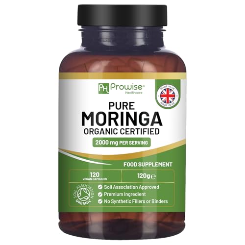 Prowise Organic Moringa 2000mg Vegan Capsules 120 Count