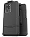 Encased Galaxy S20 Ultra Belt Clip Protective Holster Case (Rebel Armor) Heavy Duty Rugged Full Body Cover (Black)